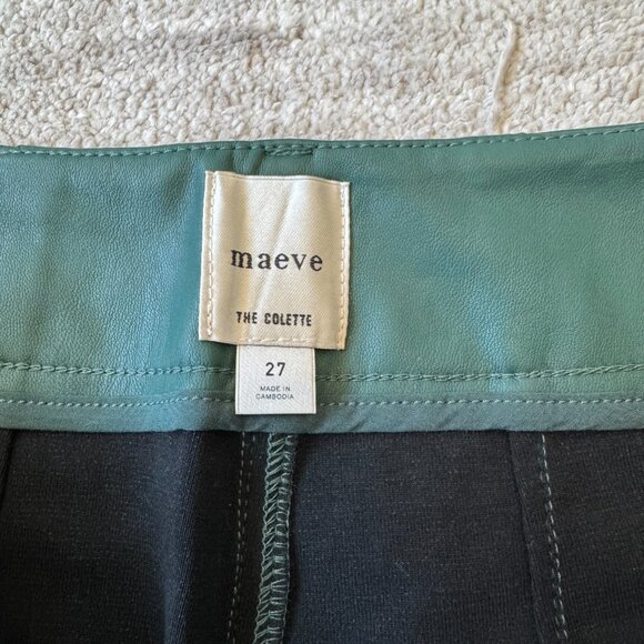 Anthropologie Maeve The Colette Cropped Wide Leg Faux Leather Pants NWT - Picture 6 of 11